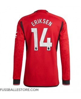 Günstige Manchester United Christian Eriksen #14 Heimtrikot 2023-24 Langarm